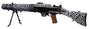 Slightly angled view of the Lewis Gun Criss-Cross Clash.