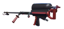 Slightly angled view of the Flamethrower Dye Job in red.