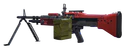 Slightly angled view of the M60 Dye Job in red.