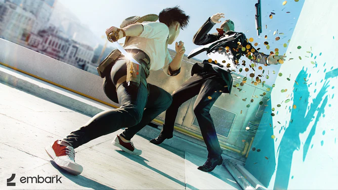 A pump-action shotgun made it's first appearance in this concept art for THE FINALS, which captures the weapon having been sliced in half by a sword blow.
